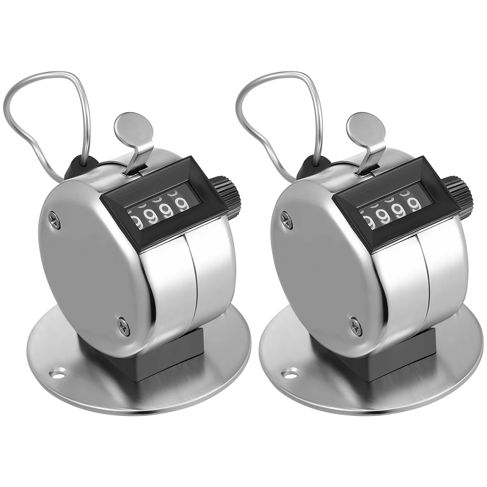 2 pezzi contatore di conteggio numero di passo manuale strumento di conteggio per maglieria ripristinabile contatori meccanici con clicker per dito squadra di base in metallo