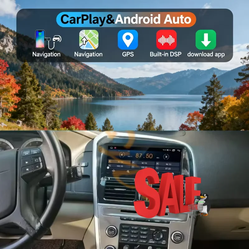 Reproductor Multimedia de Video para Auto con Pantalla de 8.8" RHD para Volvo XC60 2008-2017, CarPlay, Android 15, 4G, 2 Din, GPS, Unidad Principal de Navegación