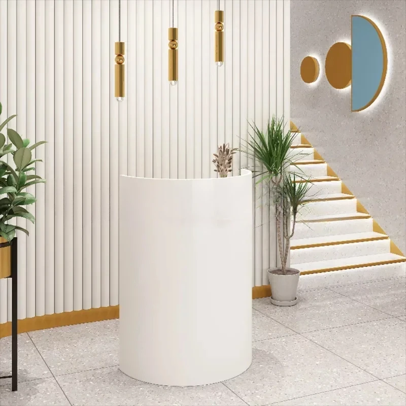 Small Modern Reception Desk Office Restaurant Study White Checkout Counter Beauty Institute Empfangstheke Furniture