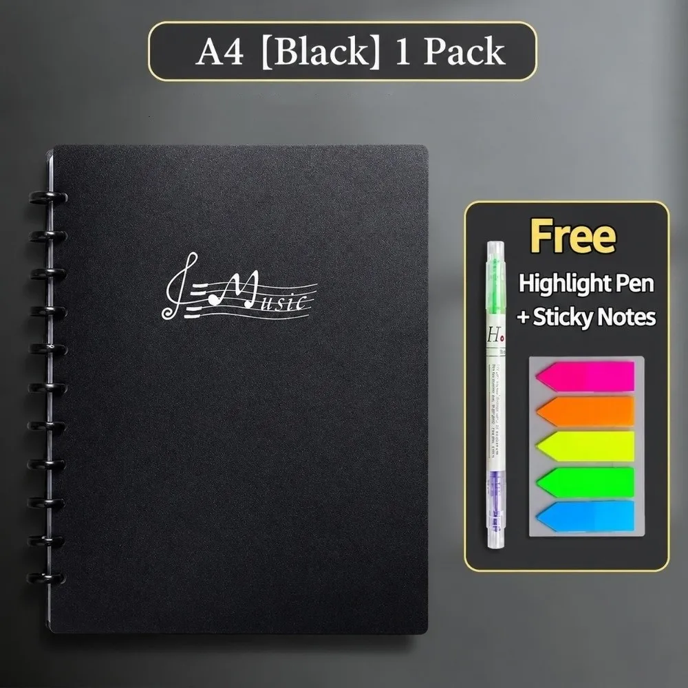 Transparent Music Score Folder Flexible Thickened Sheet Music Binder Reusable Double-Sided Loose Leaf Music Folder Music Majors