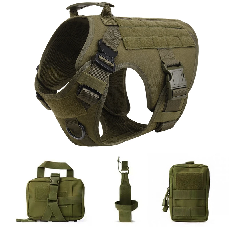Tactical Military Vest Pet German Shepherd Golden Retriever Tactical  Training Dog Harness and Leash Set For All Breeds Dogs, image 14