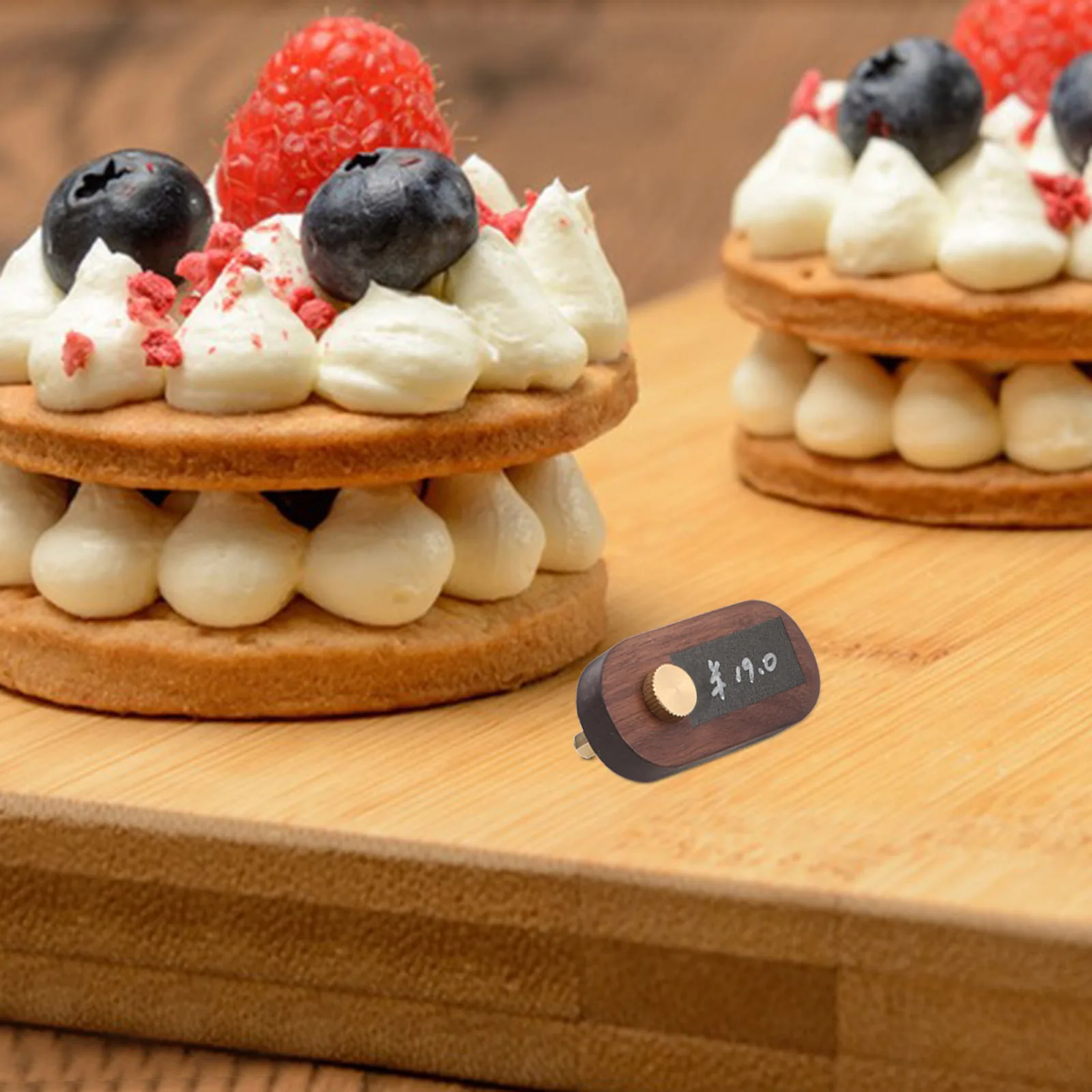 

Wooden Price Tag Merchandise Sign Display Holders Lanyard Restaurant Ticket Retail Stand