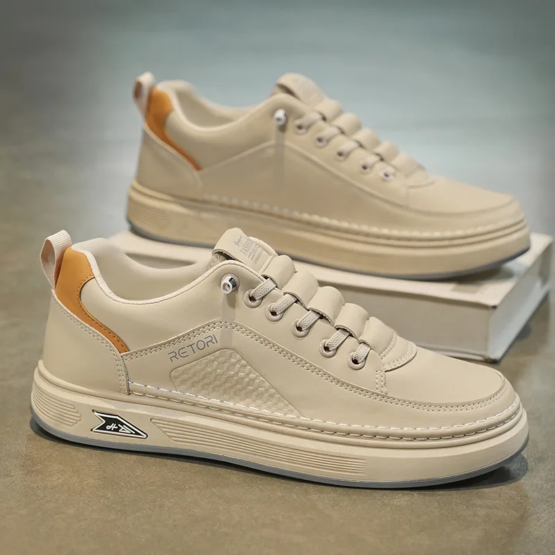 

2025 New breathable white sneakers, men's trendy and versatile thick-soled sports shoes, casual board shoes, and trendy shoes