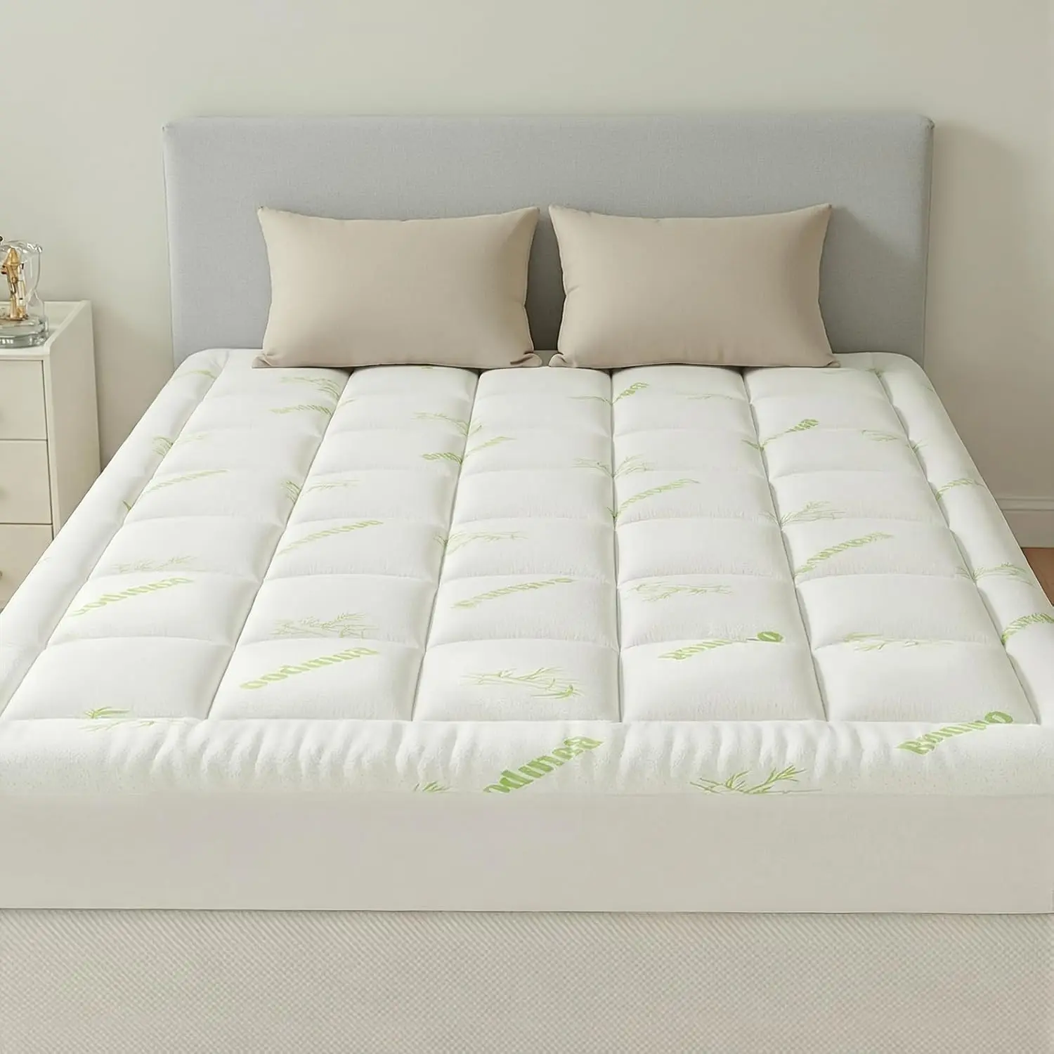 Ultra Soft Mattress Topper Twin XL Size - Viscose Made from Bamboo Pillow Top Mattress Pad