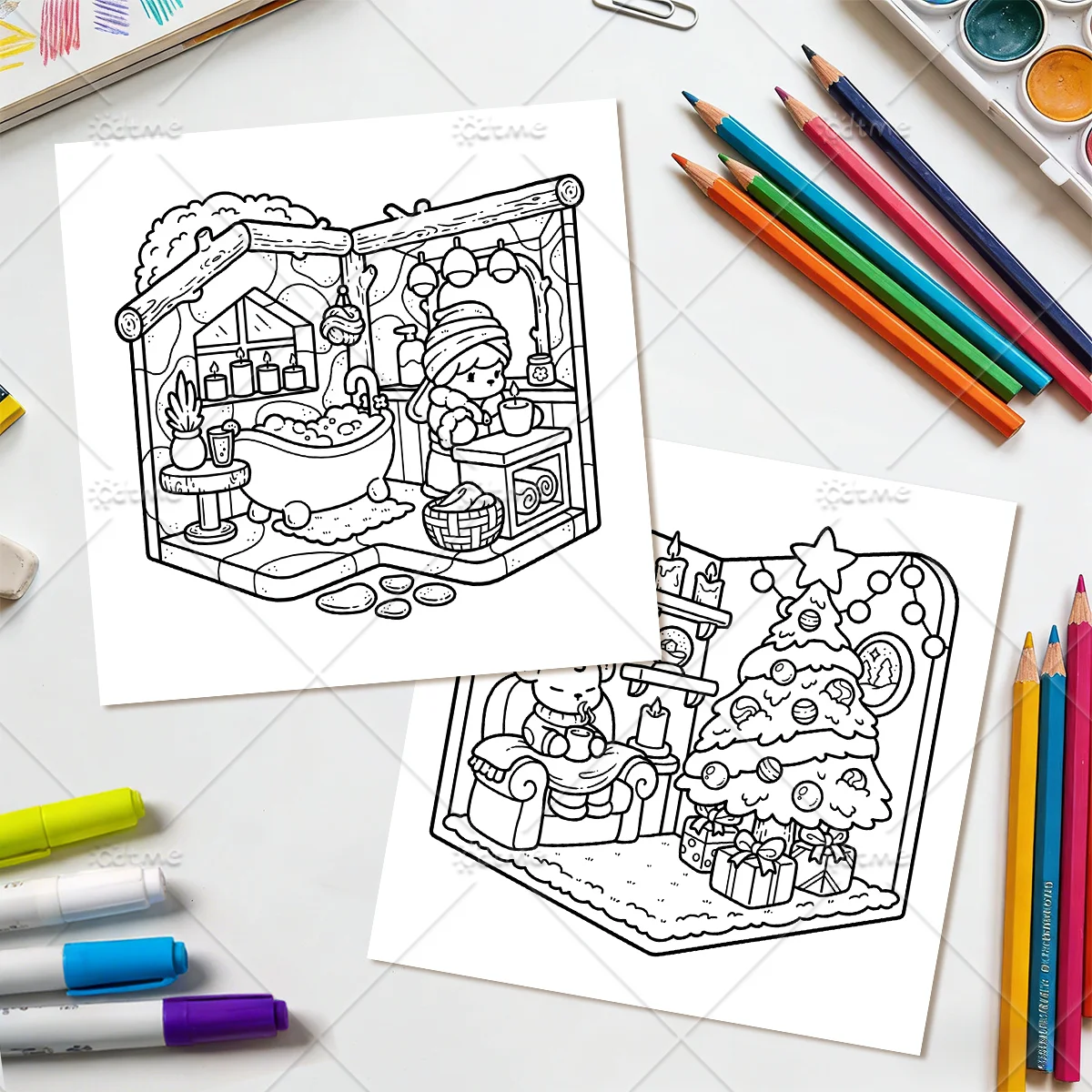 COMFY PLACES Malbuch mit kräftigen, einfachen Mustern für Erwachsene, niedliches Zeichenbuch, perfektes Geschenk für Party und Geburtstag ﻿ – Detail 8