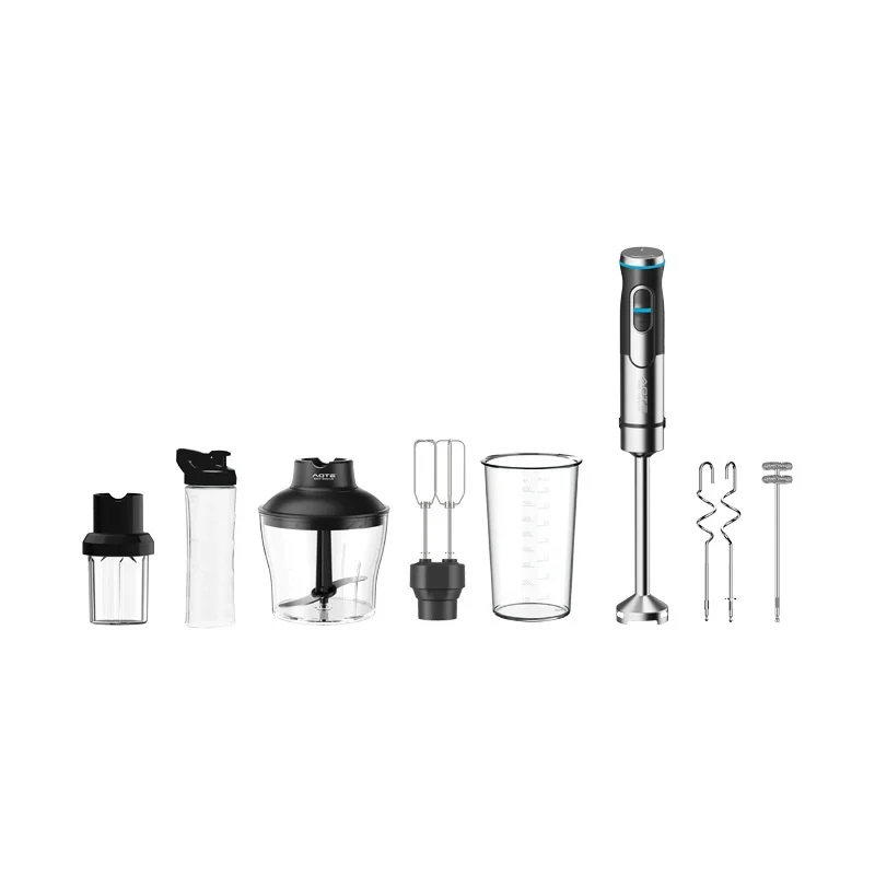 AOTE Electric Handheld Mixer Egg Beater Meat Grinder Food Processor Stainless Steel Detachable Design Adjustable Gear Household