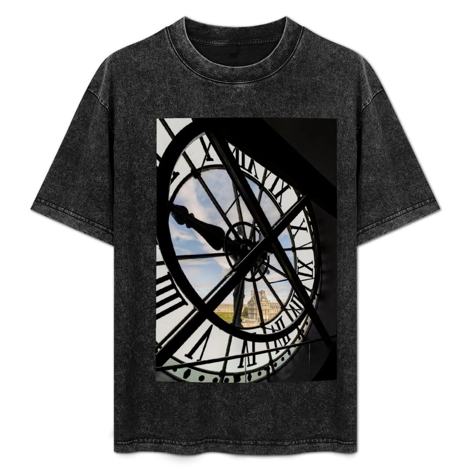 

Louvre from Orsay Clock Paris T-Shirt anime t shirts oversize g man t shirts for men man tshirt man t shirt designer T-Shirt
