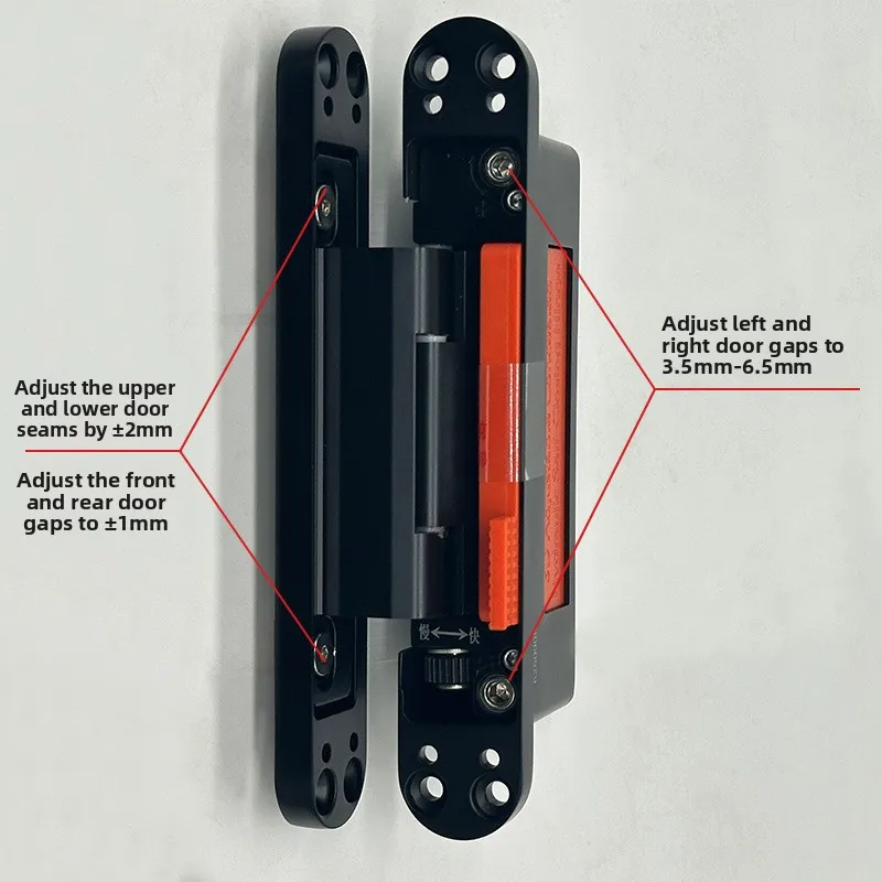 Invisible 3D c hinge Automatic buffer Closed door Dark hinge NarrowAluminum wooden door Hidden hydraulic h