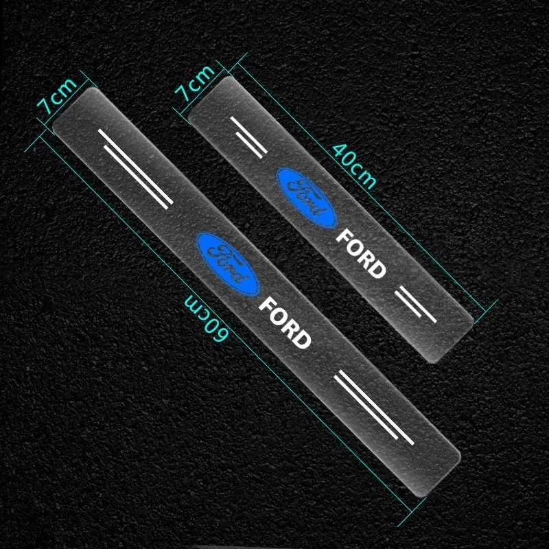 4Pcs Car Threshold Strip Transparent Sticker Decorative Badge For Ford Fiesta MK7 Mondeo MK4 ST Focus MK1 MK2 MK3 Focus 2 3 4