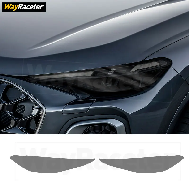 

2 Pcs/Set Car Headlight Protective Film Transparent Smoked Black TPU Sticker For Audi Q5 2025 Sportback SQ5 2026 Accessories
