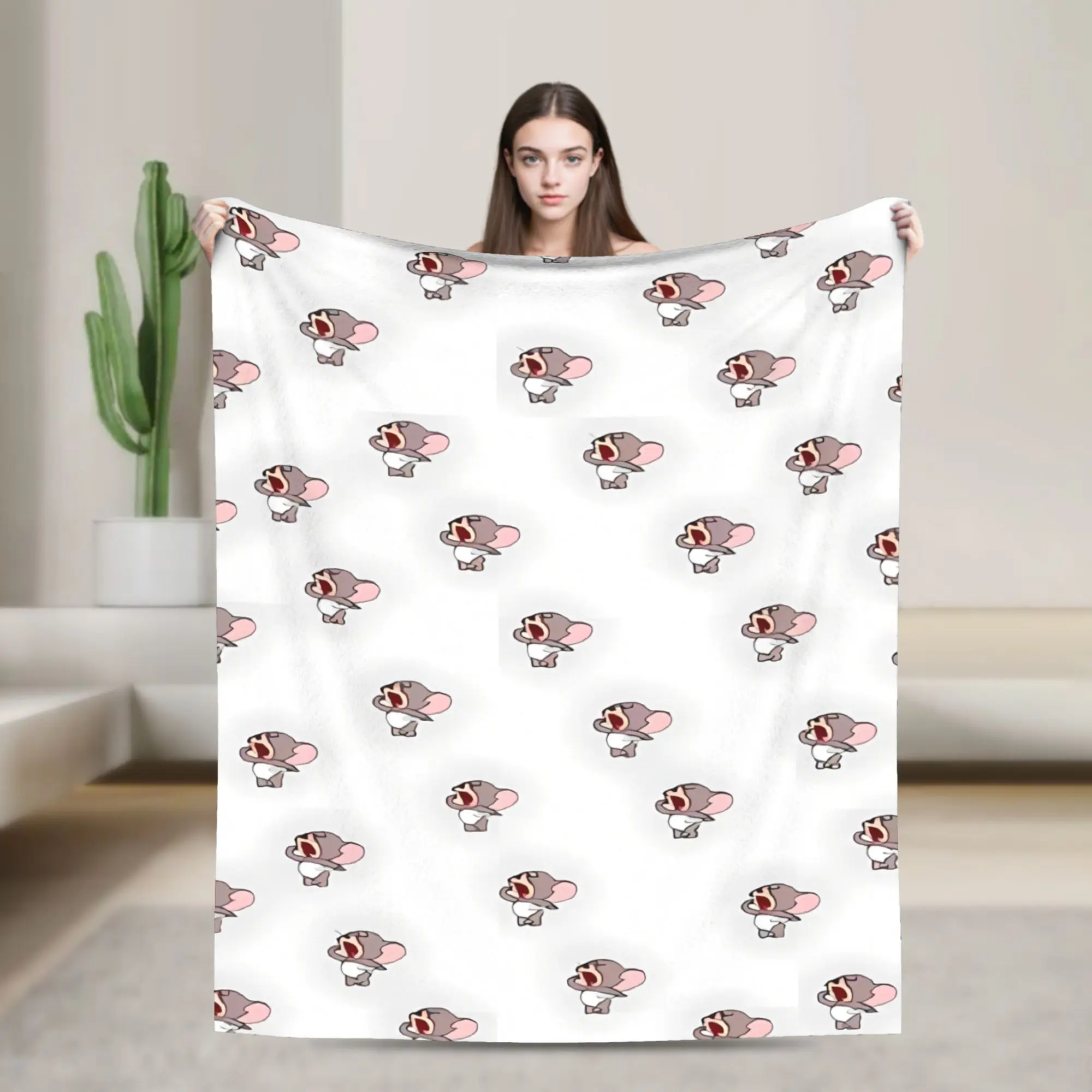 Tom Jerry Mini Print Manga Blanket Quality Soft Warm  Throw Blanket Winter Children Couch Chair Sofa Bed Print Bedspread