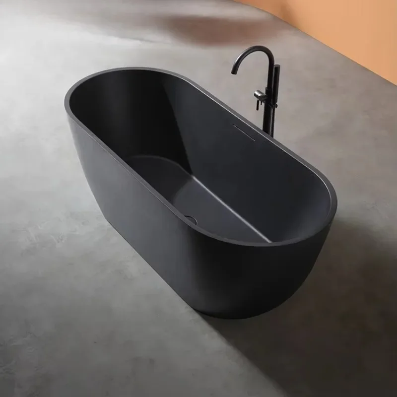 

Modern Design Oval Soaking Bathtub Free-Standing Indoor SPA Bath Tub New Material Artificial Stone Corner Bath Tub Easy