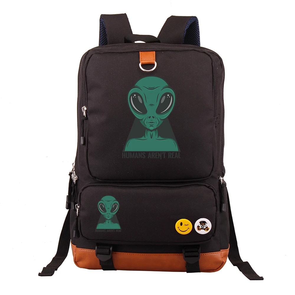 

2026 New Cartoon Alien Large Capacity Laptop Backpack Casual Business Travel Bag Middle School Student Bookbag Dual Shoulder Bag