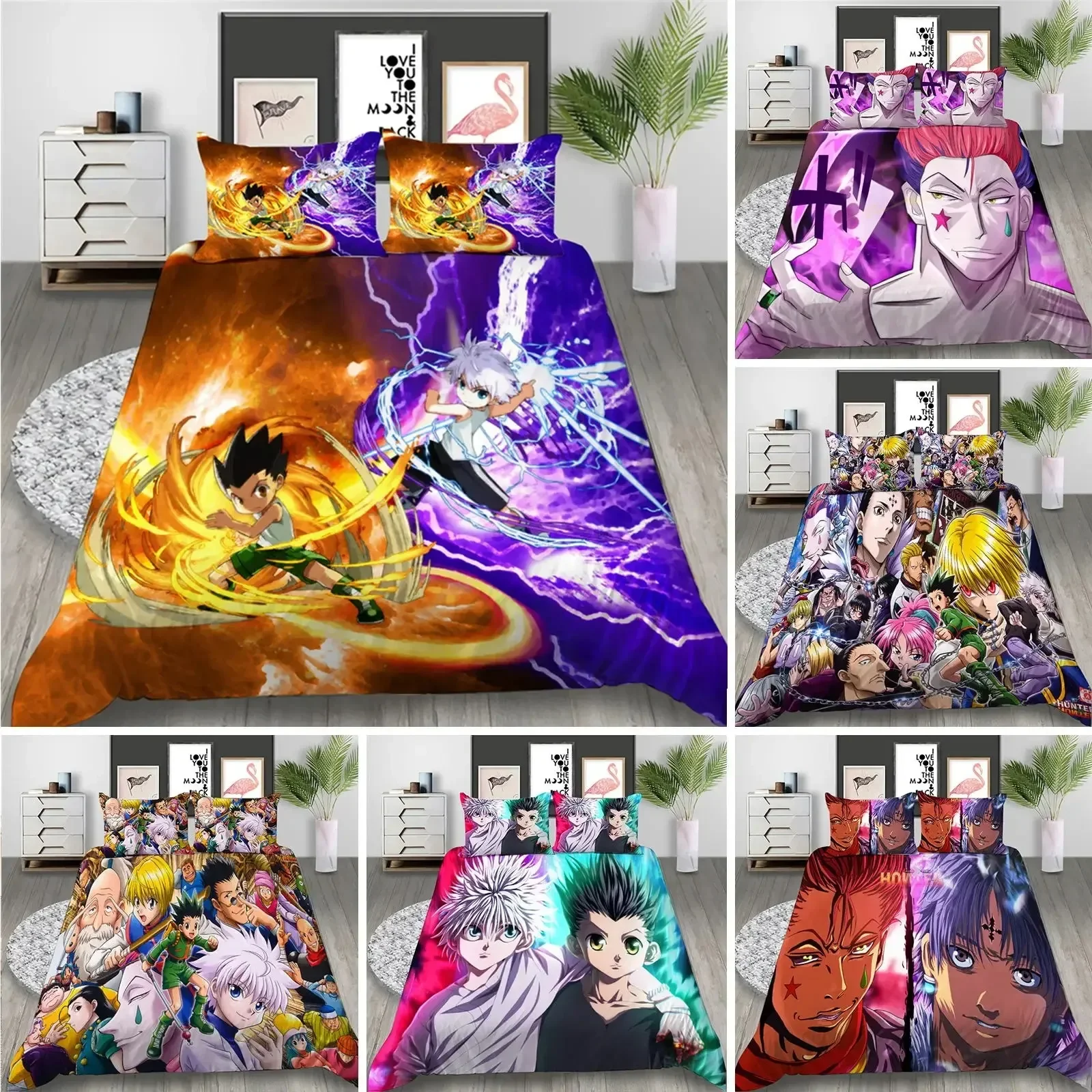 

Anime HUNTER HUNTER Bedding Set Duvet Cover Bedroom Comforter Covers Single Twin King Size Quilt Cover Home Textile