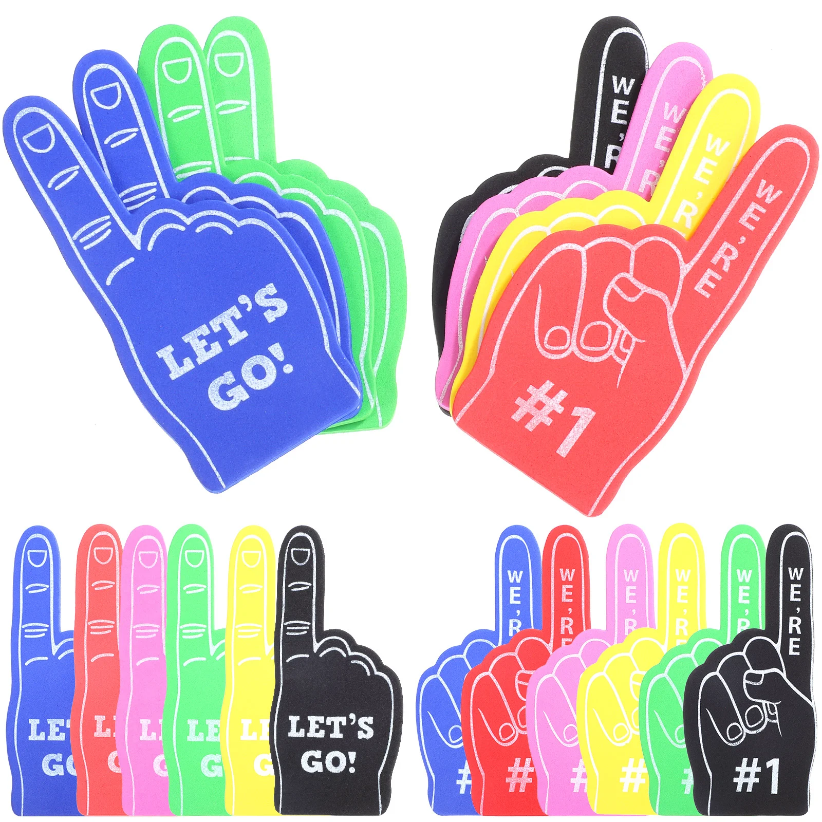 24 Pcs Foam Finger Cots Hands Cheer Cheerleading Prop Foams For Sports Party Supply Giant