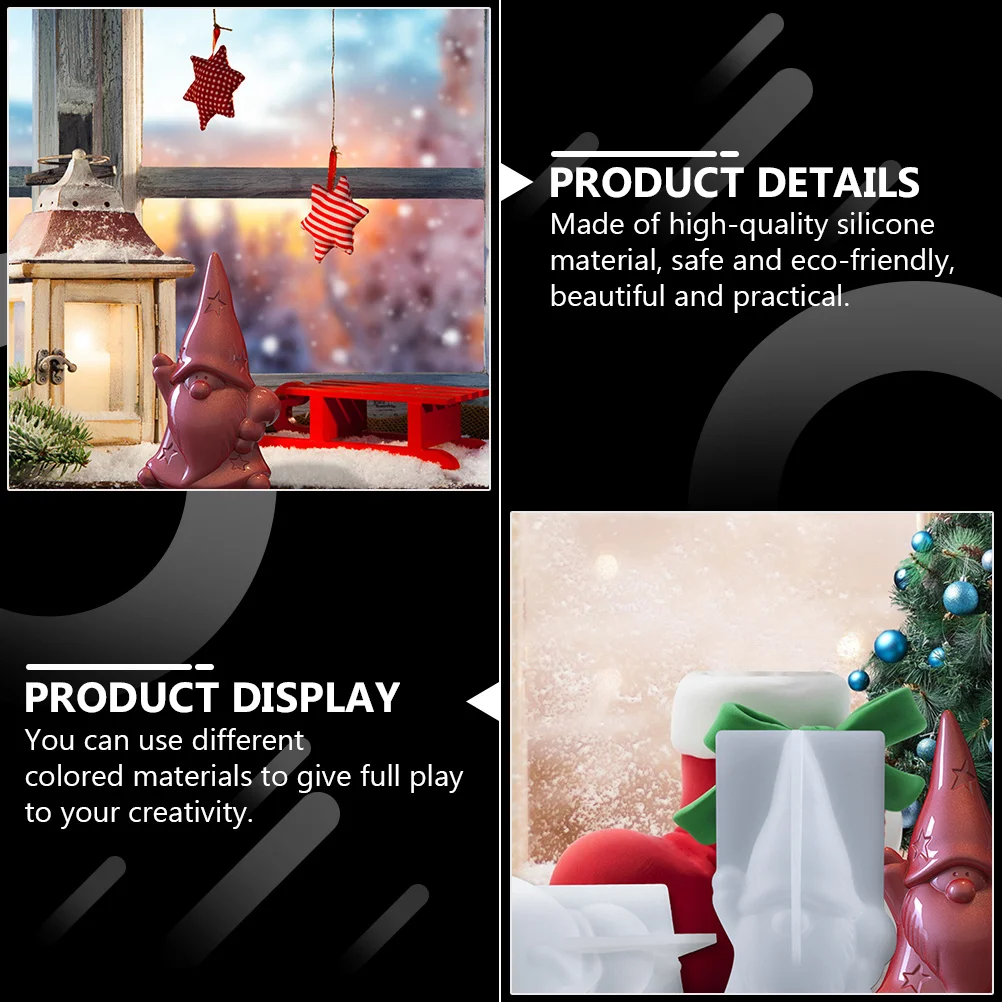 

2pcs Christmas Santa Snowman Mold Silicone Diy Craft Tool For Xmas Ornament Resin Casting Desktop Adornment 3D Epoxy Mold