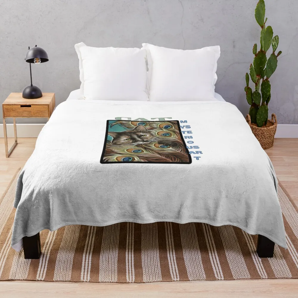 

Tarot magic cat cute Throw Blanket Camping Hairys Bed linens Shaggy Blankets