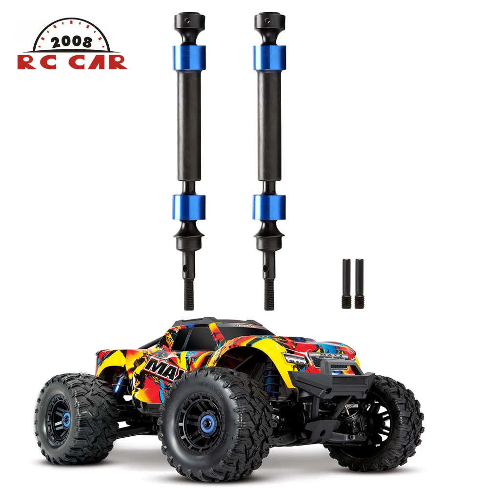 

#8950 2pcs Hard Steel Splined CVD Driveshaft Axles Front/Rear For RC CAR Traxxas Monster Truck MAXX 4S 89076-4 NEW ENRON 1:10