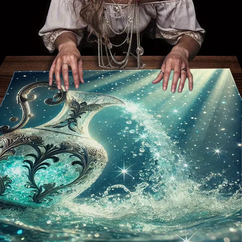 Tarot Cloth Tablecloth Mystic Altar Cover Wiccan Reading Witchy Occult Crystal Flow Boho Spiritual Decorative Table Napkin