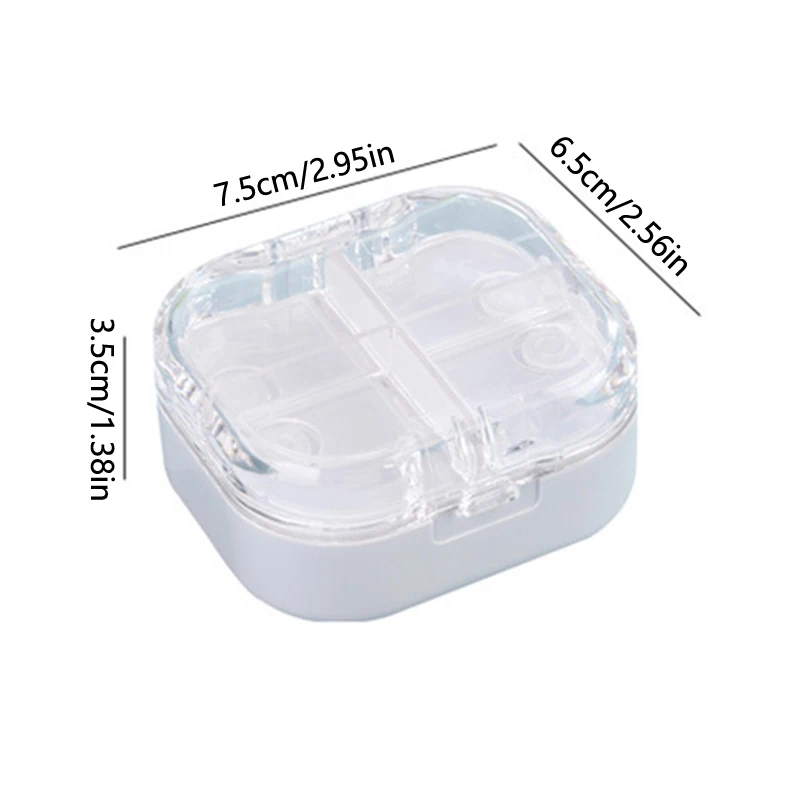 Portable 8 Compartment Sealed Pill Box Moisture Resistant Dispensing Pill Box One Week Travel Pill Dispensing Pill Box