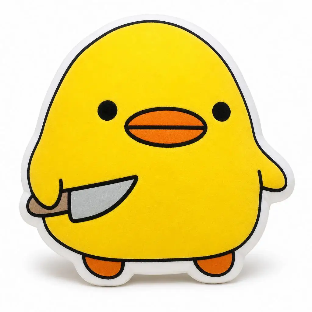 Duck With Knife Kawaii Plush Pillow Cushion Irregular Stuffed Throw Pillow Home Decor Gift Sofa Bed Couch