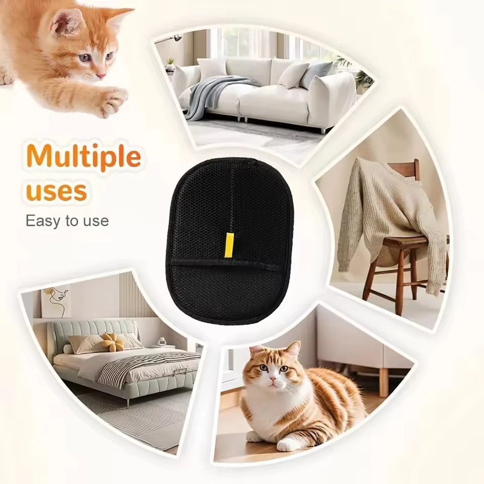Pet Hair Removal Mitts for Cats Dogs Static Brush Pet Hair Remover Brush Removing Dog Cat Hair From Sofa Carpet Supplies Gloves view 3