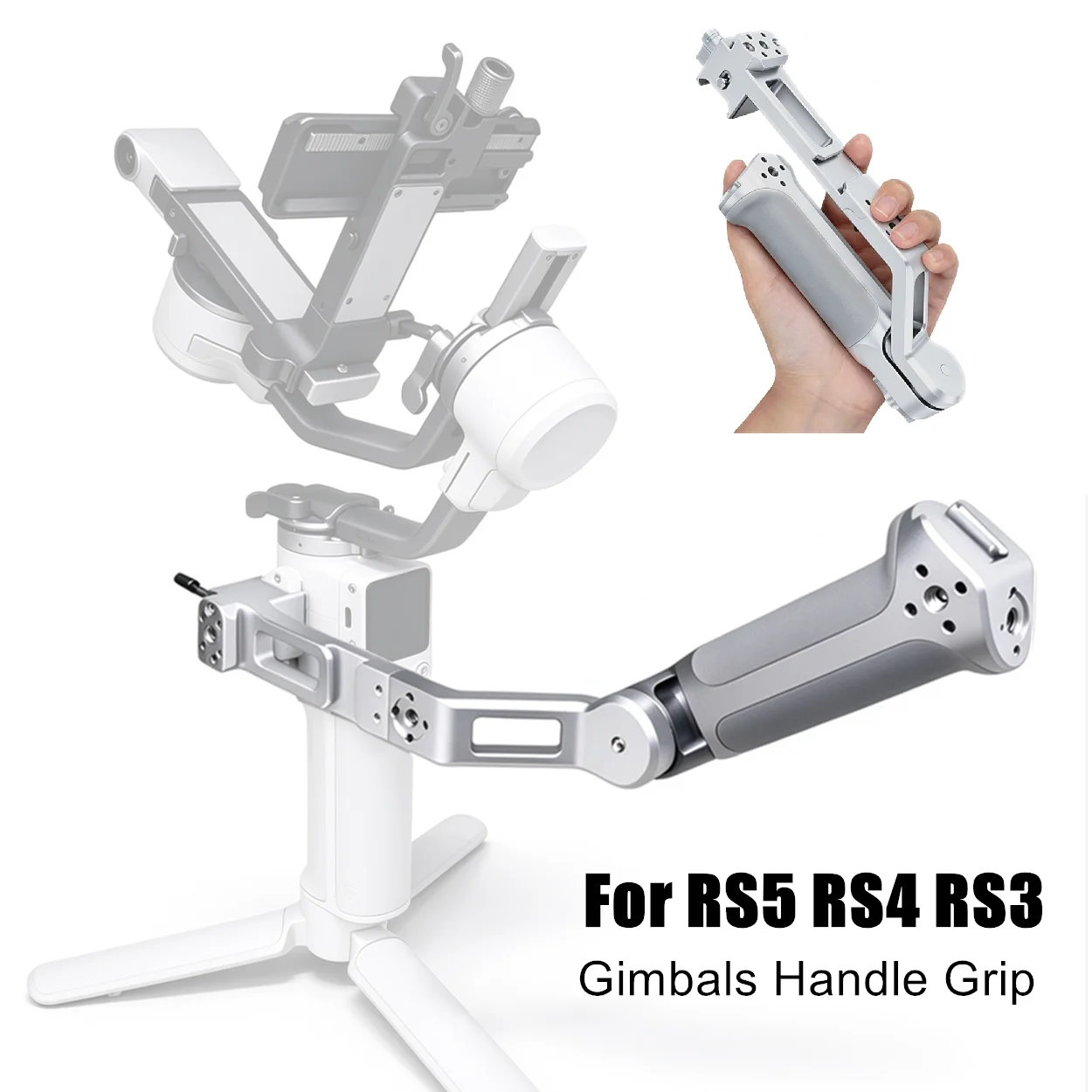 for RS5 RS4 RSC2 RS3 Gimbals Sling Ergonomic Handle Grip, for Low Angle Shooting, Compatible with DJI Ronin RS4/3/Pro/Mini RS2