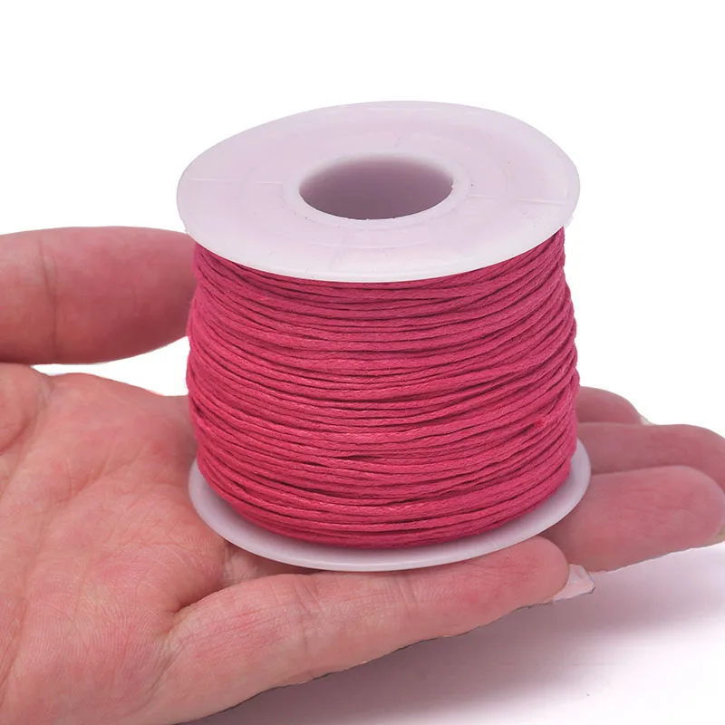 24m 1mm Waxed Cotton Cord For Beading Craft DIY Bracelet Necklace Braided String Thread Jewelry Findings Making