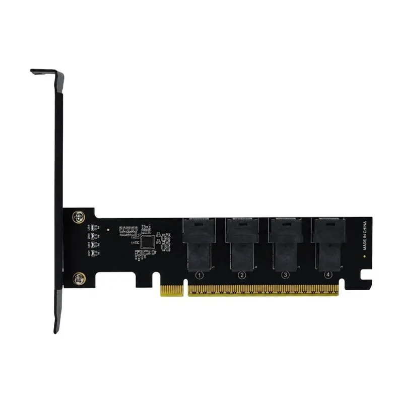 [NEW!】 Pcie4.0 X16 To 4-Port U.2 NVME SFF-8643 Expansion Card