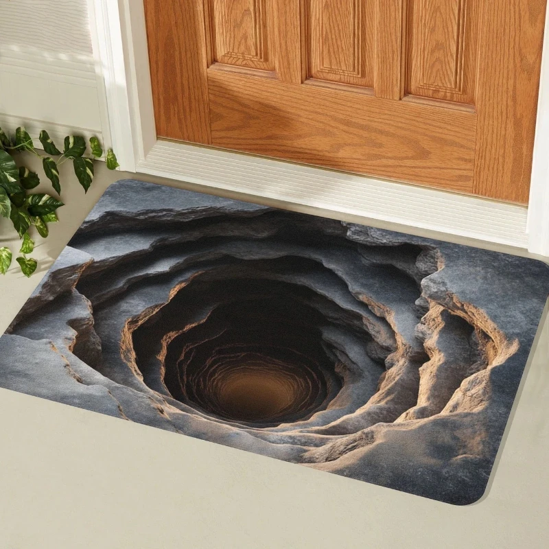 3D Visual Effect Waterproof Floor Mat Bathroom Door Rug Washable Living Room Decoration Trap Carpet Anti-slip Rugs for Bedroom
