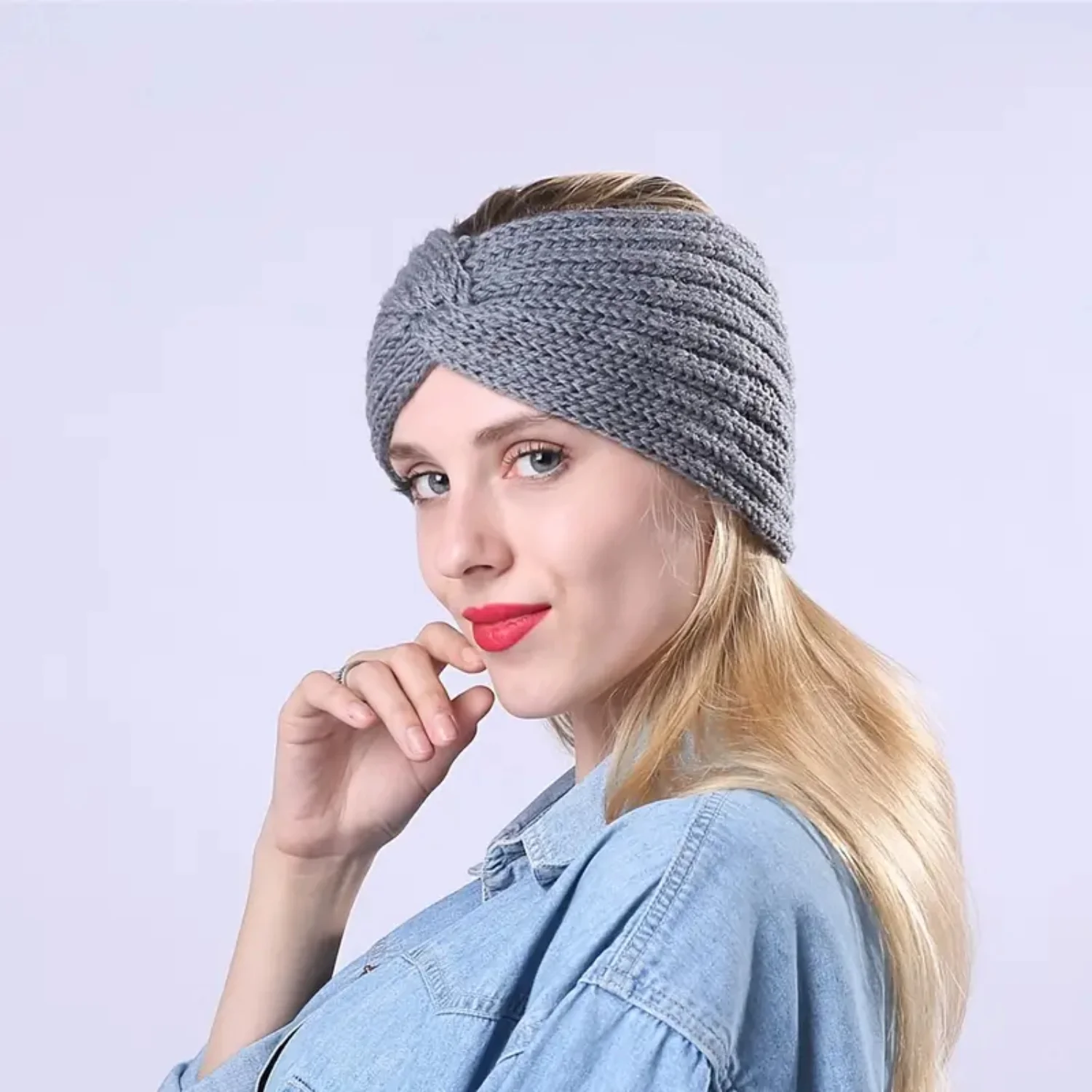 Women's Winter Knitted Knot Headband for Cold Weather - Thermal Twist Design | Stylish Hair Accessory & Christmas Gift
