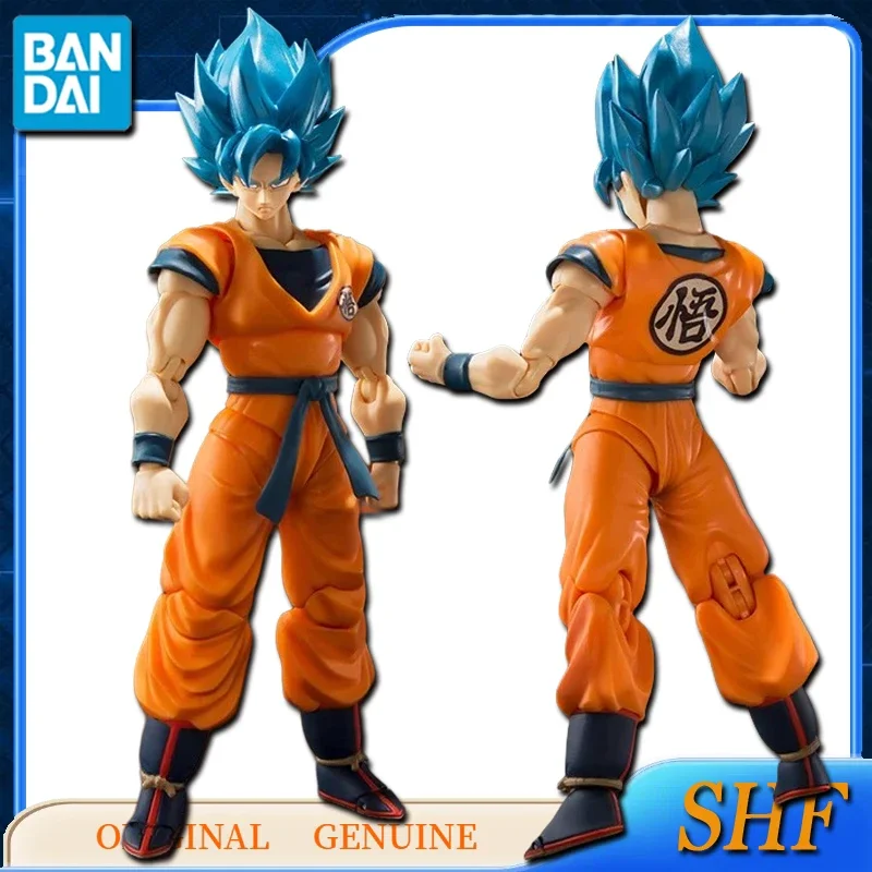 Bandai Dragon Ball Anime Originele Shf Super Saiyan God Super Saiyan Son Gokou Actie Figuur Speelgoed Voor Kinderen Cadeau Model Ornamenten