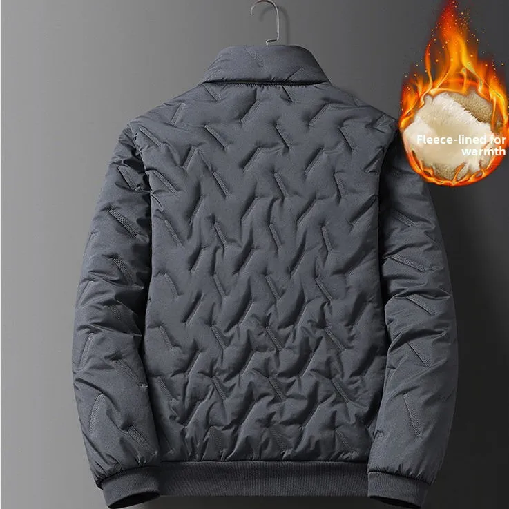 남성용 겨울 양털 안감 자켓 방풍 면 코트 루즈핏 아웃도어 칼라 따뜻한 면옷