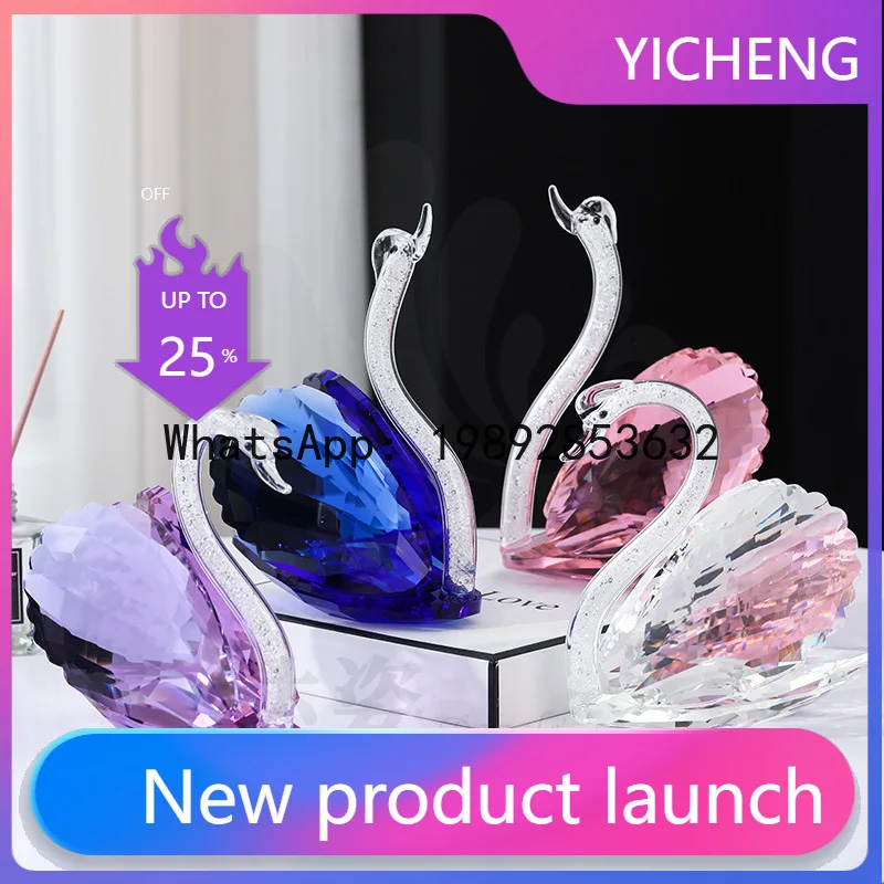 

PYJ crystal glass handicrafts swan living room creative entrance decoration ornament