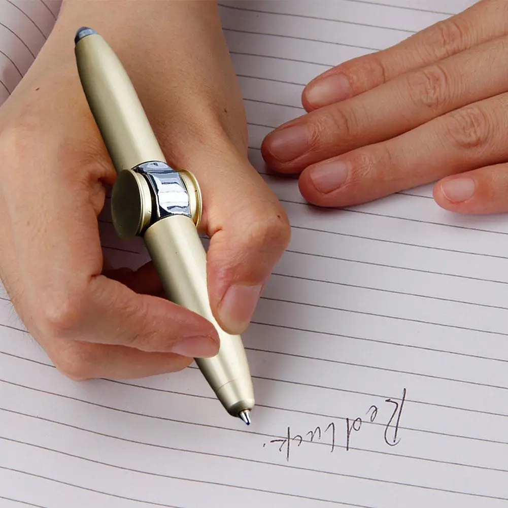 Imagem -04 - Metal Luminous Fidget Canetas com Luz Led Ponta do Dedo Gyro Pen Anti Stress Cool