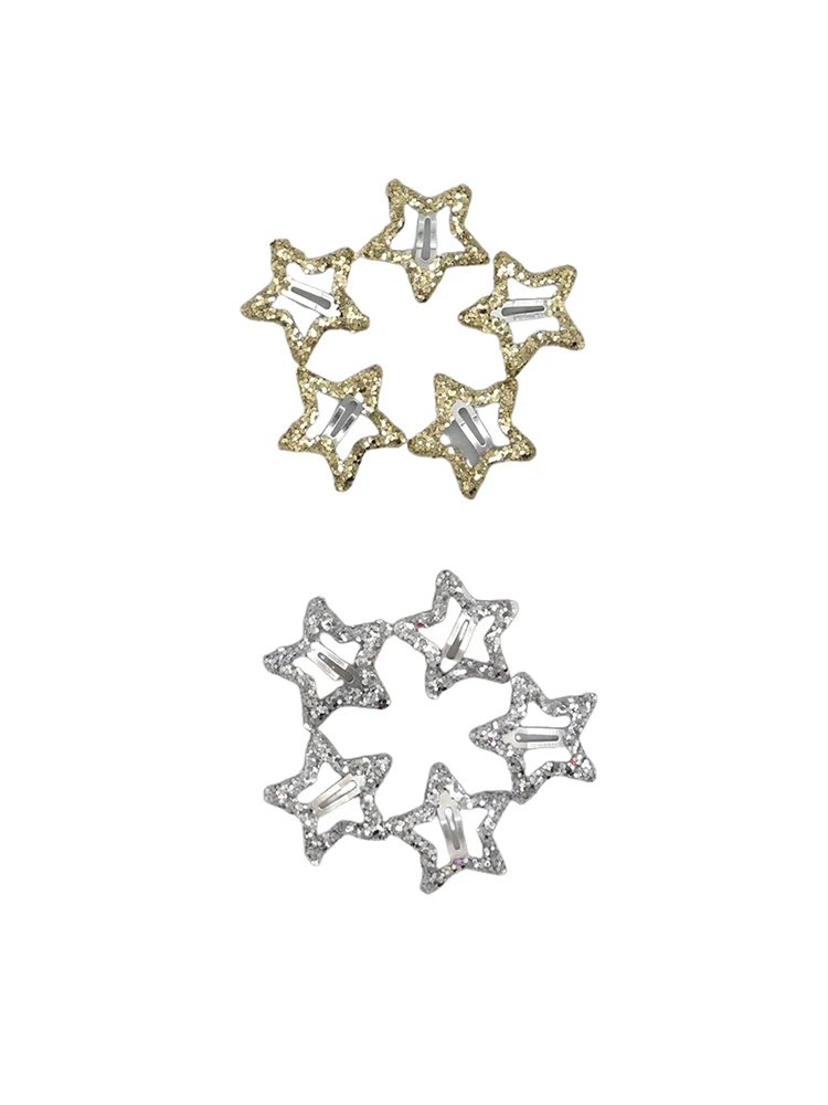Pinces à cheveux en forme d'étoile à paillettes BB, or et argent, Y2K, épingle à cheveux mignonne, Barrettes latérales, poignée pour cheveux, couvre-chef, accessoires pour cheveux, 10/20/30 pièces