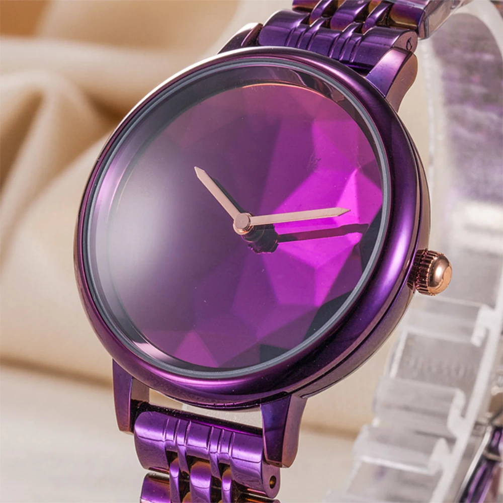 

NEW Women Wrist Watches Fashion Brand Girl Beautiful Rectangle Colorful Gems Design Steel Metal Band Clock