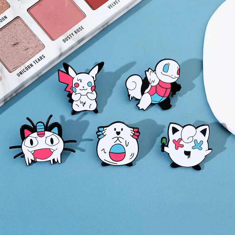 5pcs Cartoon Pins Brooch Set Gift Enamel Lapel Pin Clothing Backpack Decoration DIY Accessories