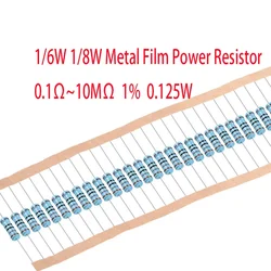 1/6W 1/8W 0.125W Metal Film Resistor Five Ring Power Resistor 0.1~1M 3.3 4.7 10R 47 100 220 360 470 1K 2.2K 10K 22K 4.7K 100KOhm