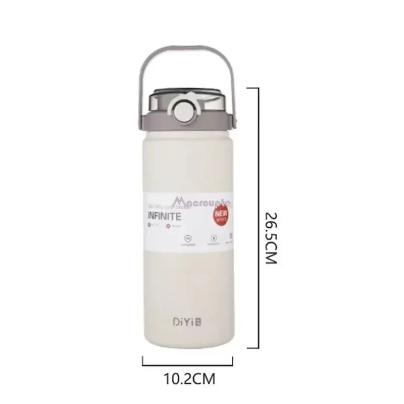 زجاجة مياه حرارية بسعة كبيرة 1.2 لتر مع شفاطة من الفولاذ المقاوم للصدأ، زجاجة مياه حرارية مزدوجة للشرب، تحافظ على كوب ترمس بارد وساخن