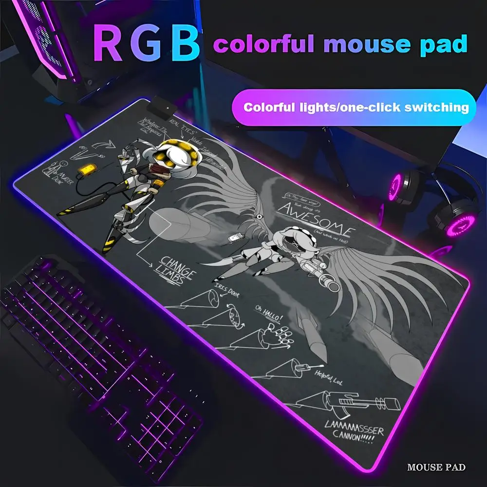 

XAXC HD RGB M-Murder D-Drones Gaming Gamer Mousepad Keyboard Office Desk Mat Anime Carpet Mat Laptop Accessories Large Mice Mat