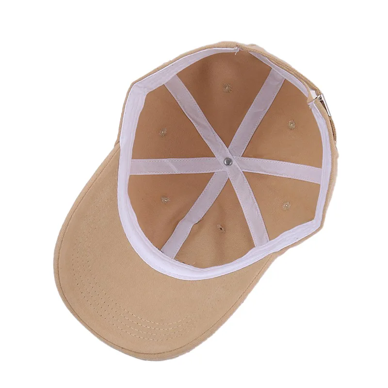 Custom Logo Kids Baseball Cap Adjustable Beige Cotton Sun Hat for Boys Girls Casual Outdoor view 5