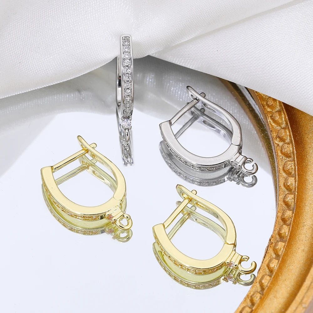 Juya 18K Gold Plated Anti-Allergy Accessories Basic Fastener Earring Stitches Locks For DIY Women's Fashion Earring Making image 3