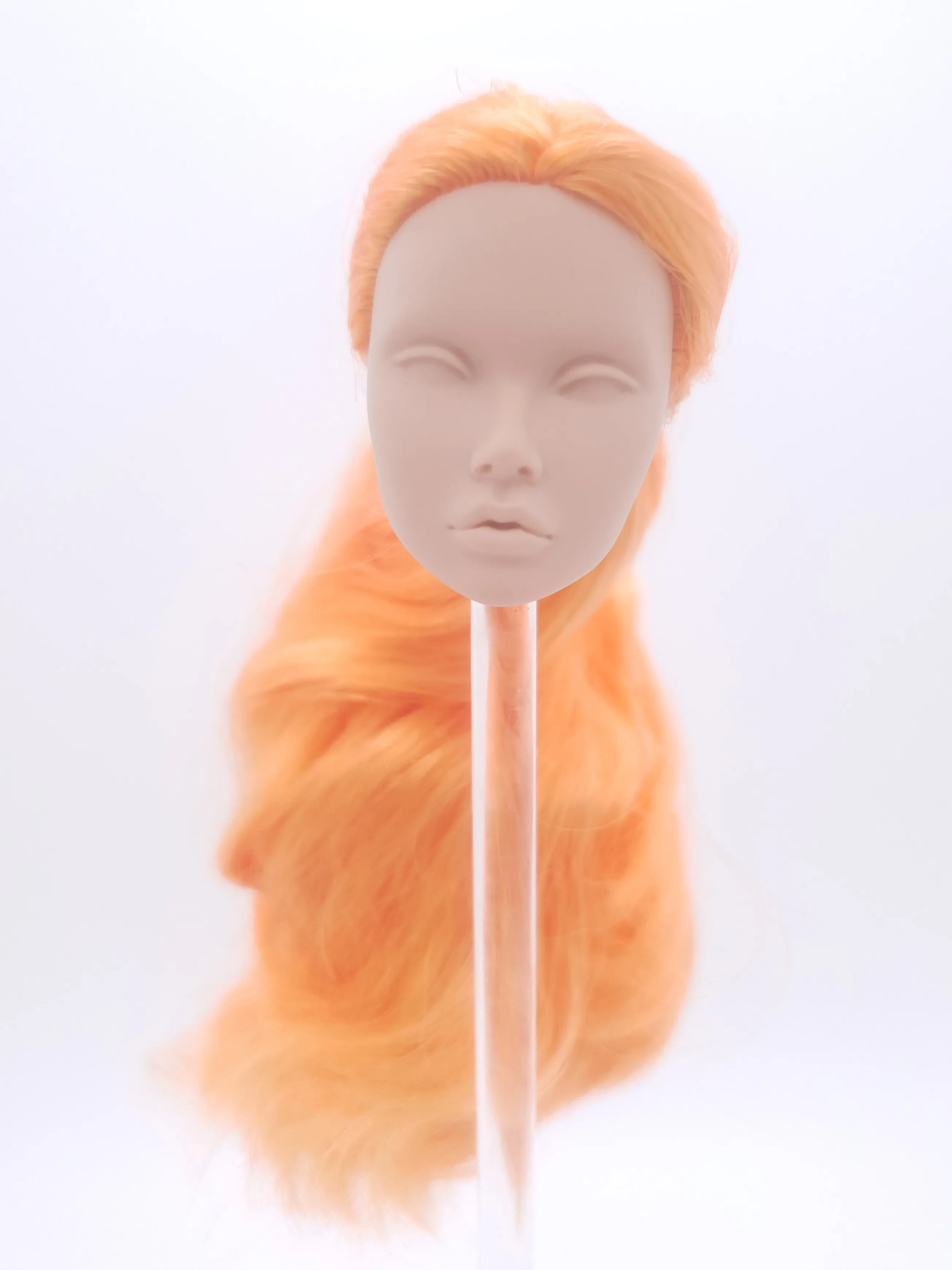 

Fashion Royalty Orange Hair Rerooted Poppy Parker Integrity Blank Face 1/6 Scale Doll Head