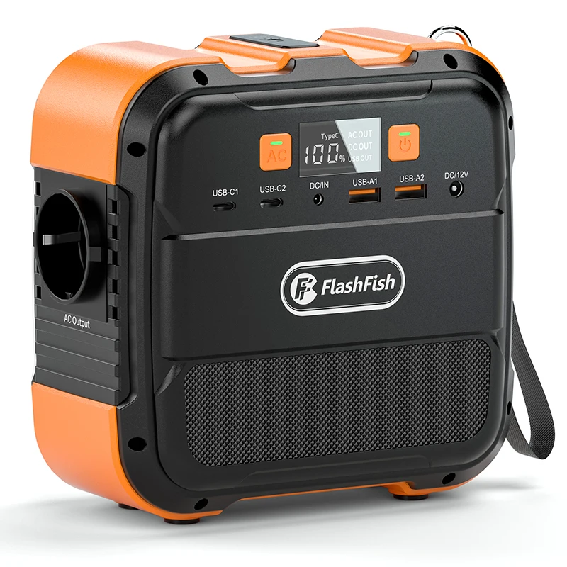FF Flashfish – centrale électrique Portable 230V, Mini batterie Rechargeable 120W 97.68wh, générateur solaire, batterie externe type-c pour avion