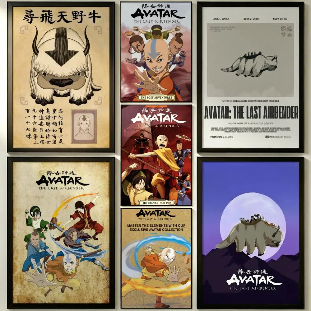 Avatar the Last Airbender Classic Anime Self-Adhesive Poster Waterproof Removable HD Print for Living Room Bedroom Poster