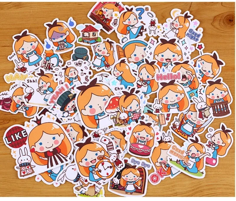 40pcs Creative Cute Self-made Alice Girl Scrapbooking Stickers /Decorative Sticker /DIY Craft Photo Albums