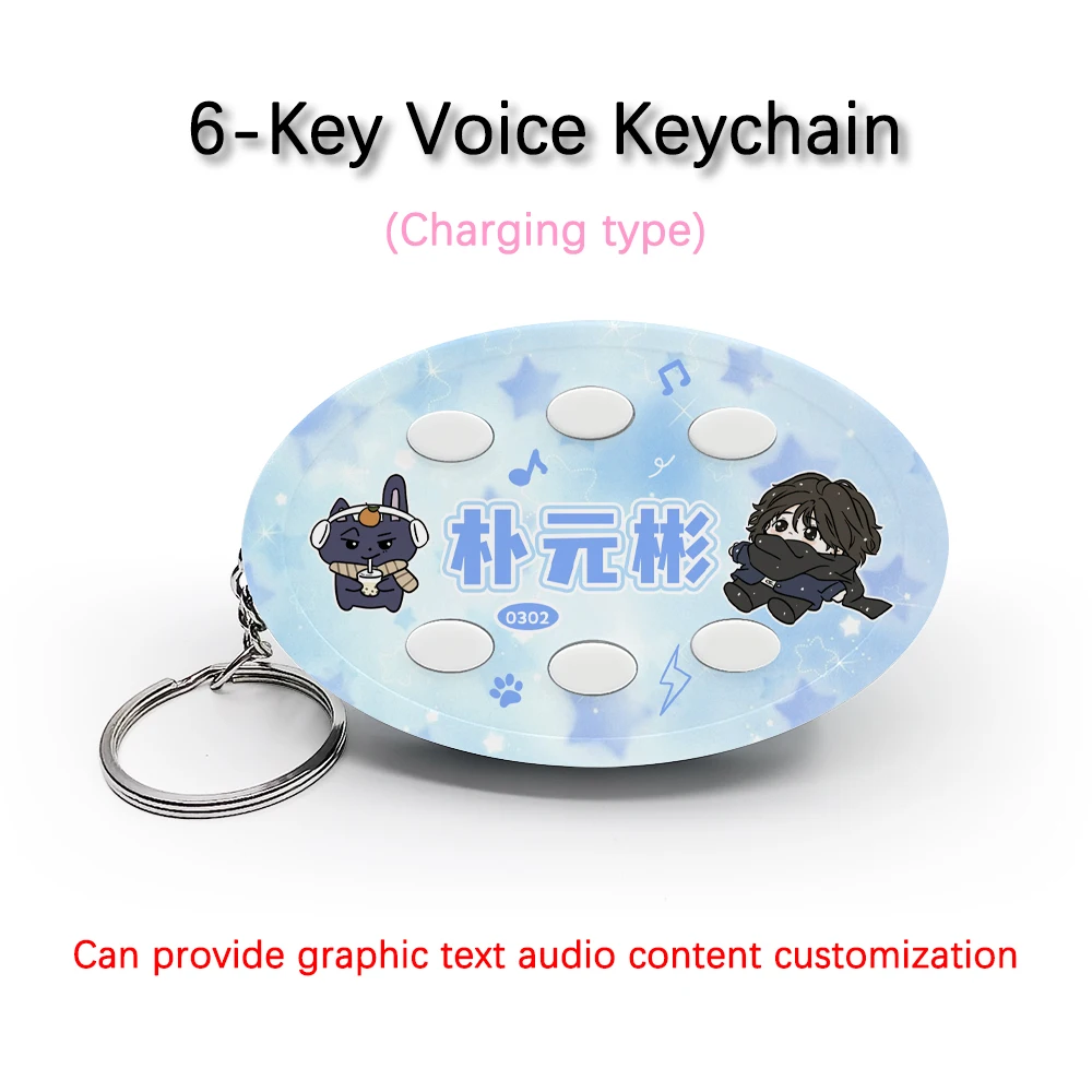 

Creative Voice Keyring For RIIZE Team Member Park Wonbin 6-Key Audio / Picture Customization Rechargeable Keychain Pendant Gift