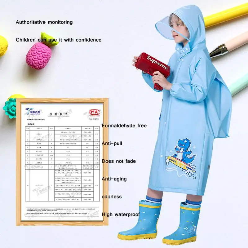 Children Raincoat Kids Waterproof Rain Poncho Full Coverage High-quality Raincoat Student Boys Girls Backpack Travel Rainwear