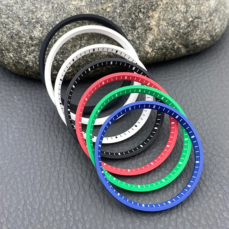 Mod 31.4*27.5mm Hard Plastic SKX007 5 SRPD Samurai Watch Chapter Ring Fits NH35 NH36 Automatic Movement Watch Case Replace Parts